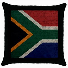 Vintage Flag - South Africa Throw Pillow Case (black) by ValentinaDesign