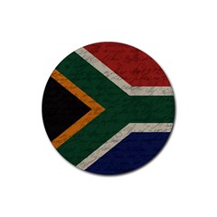 Vintage Flag - South Africa Rubber Coaster (round)  by ValentinaDesign