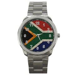 Vintage Flag - South Africa Sport Metal Watch by ValentinaDesign