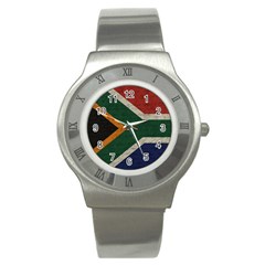 Vintage Flag - South Africa Stainless Steel Watch by ValentinaDesign