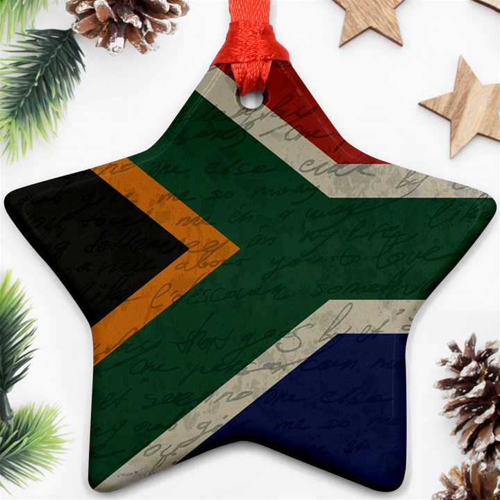 Vintage flag - South Africa Star Ornament (Two Sides)