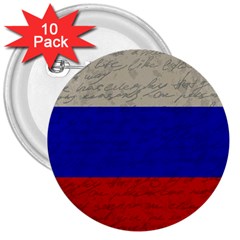 Vintage flag - Russia 3  Buttons (10 pack) 