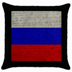 Vintage flag - Russia Throw Pillow Case (Black)