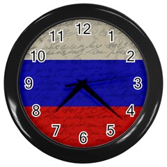 Vintage flag - Russia Wall Clocks (Black)