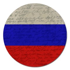 Vintage flag - Russia Magnet 5  (Round)