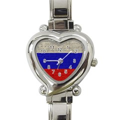 Vintage Flag - Russia Heart Italian Charm Watch by ValentinaDesign