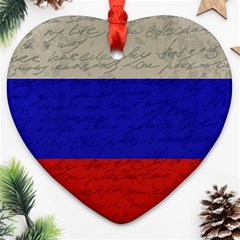 Vintage flag - Russia Heart Ornament (Two Sides)