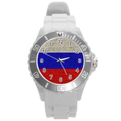 Vintage Flag - Russia Round Plastic Sport Watch (l) by ValentinaDesign