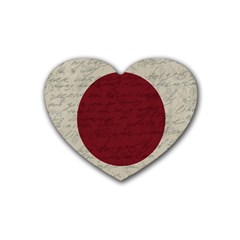 Vintage Flag - Japan Rubber Coaster (heart)  by ValentinaDesign