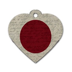 Vintage Flag - Japan Dog Tag Heart (two Sides) by ValentinaDesign