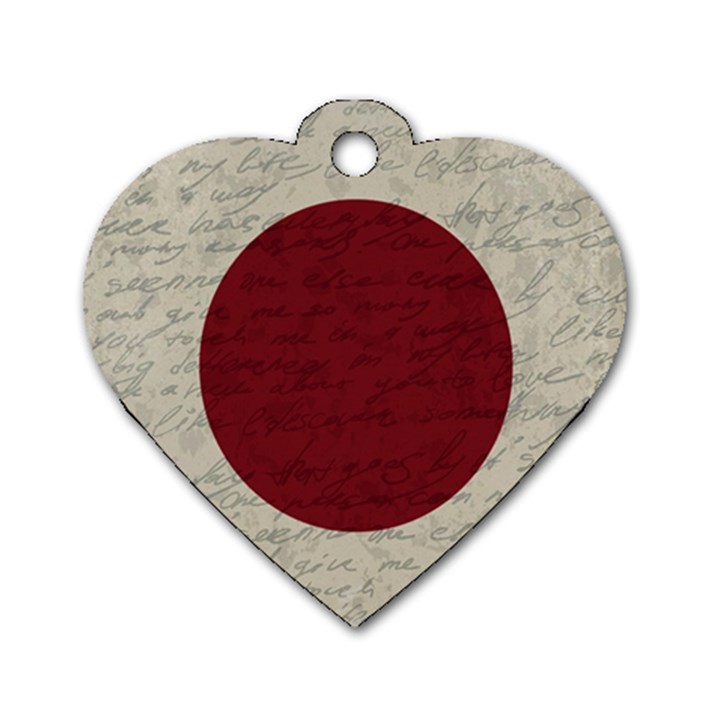 Vintage flag - Japan Dog Tag Heart (Two Sides)