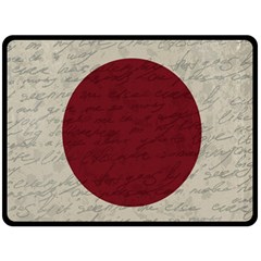 Vintage Flag - Japan Double Sided Fleece Blanket (large)  by ValentinaDesign