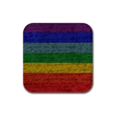 Vintage Flag - Pride Rubber Square Coaster (4 Pack)  by ValentinaDesign