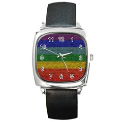 Vintage Flag - Pride Square Metal Watch by ValentinaDesign