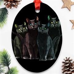 Cats Ornament (oval) by Valentinaart