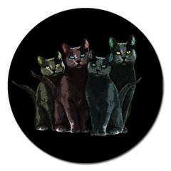 Cats Magnet 5  (round) by Valentinaart