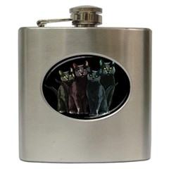 Cats Hip Flask (6 Oz) by Valentinaart