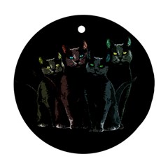 Cats Round Ornament (two Sides) by Valentinaart