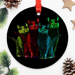 Cats Ornament (round) by Valentinaart