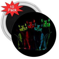 Cats 3  Magnets (10 Pack)  by Valentinaart