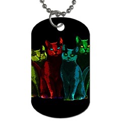 Cats Dog Tag (one Side) by Valentinaart