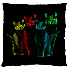 Cats Large Cushion Case (one Side) by Valentinaart