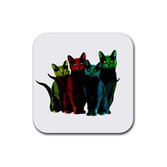 Cats Rubber Coaster (square)  by Valentinaart