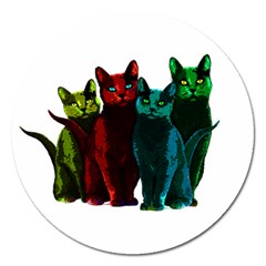 Cats Magnet 5  (round) by Valentinaart