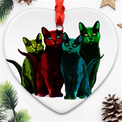 Cats Heart Ornament (two Sides) by Valentinaart