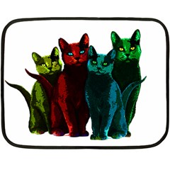 Cats Double Sided Fleece Blanket (mini)  by Valentinaart