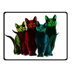 Cats Double Sided Fleece Blanket (small)  by Valentinaart