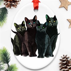 Cats Ornament (oval) by Valentinaart