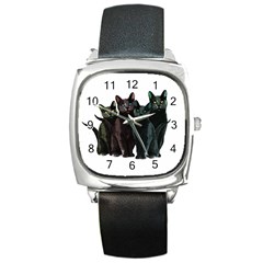 Cats Square Metal Watch by Valentinaart