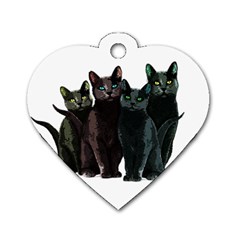 Cats Dog Tag Heart (two Sides) by Valentinaart