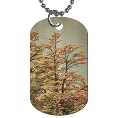 Landscape Scene Colored Trees At Glacier Lake  Patagonia Argentina Dog Tag (one Side) by dflcprints