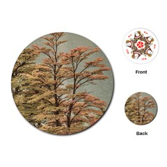 Landscape Scene Colored Trees At Glacier Lake  Patagonia Argentina Playing Cards (round)  by dflcprints