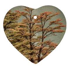 Landscape Scene Colored Trees At Glacier Lake  Patagonia Argentina Heart Ornament (two Sides) by dflcprints