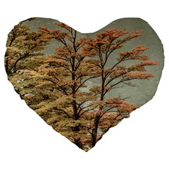 Landscape Scene Colored Trees At Glacier Lake  Patagonia Argentina Large 19  Premium Heart Shape Cushions by dflcprints