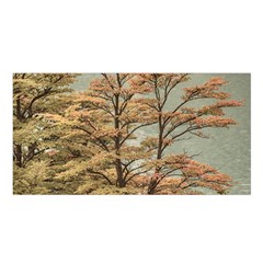 Landscape Scene Colored Trees At Glacier Lake  Patagonia Argentina Satin Shawl by dflcprints