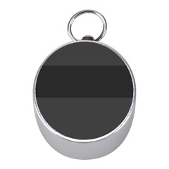 Gray And Black Thick Stripes Mini Silver Compasses by digitaldivadesigns