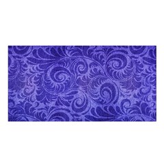 Vibrant Blue Romantic Flower Pattern Satin Shawl