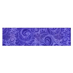 Vibrant Blue Romantic Flower Pattern Satin Scarf (Oblong)