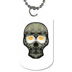 Skull With Fried Egg Eyes Dog Tag (two Sides) by dflcprints