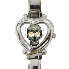 Skull With Fried Egg Eyes Heart Italian Charm Watch by dflcprints