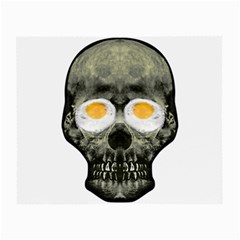 Skull With Fried Egg Eyes Small Glasses Cloth by dflcprints