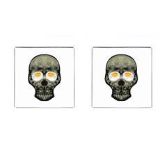 Skull With Fried Egg Eyes Cufflinks (square) by dflcprints