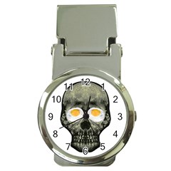 Skull With Fried Egg Eyes Money Clip Watches by dflcprints