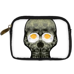 Skull With Fried Egg Eyes Digital Camera Cases by dflcprints