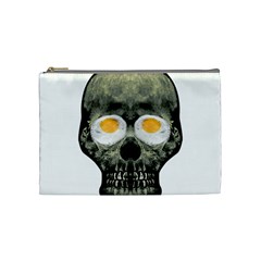 Skull With Fried Egg Eyes Cosmetic Bag (medium)  by dflcprints