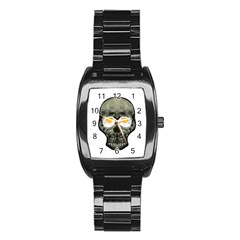 Skull With Fried Egg Eyes Stainless Steel Barrel Watch by dflcprints